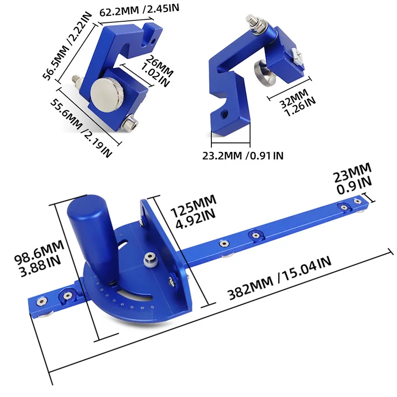 2025 Miter Gauge With Track Stop Table Saw Router Aluminum Profile Fence Sawing Assembly Ruler For Joinery Woodworking Diy Tools