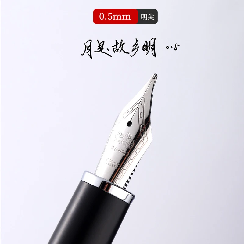 Jinhao High Quality Luxury Wood Fountain Pen Standard Metal Iraurita 0.7mm Fine Nib Calligraphy Ink Pens for Office Writing