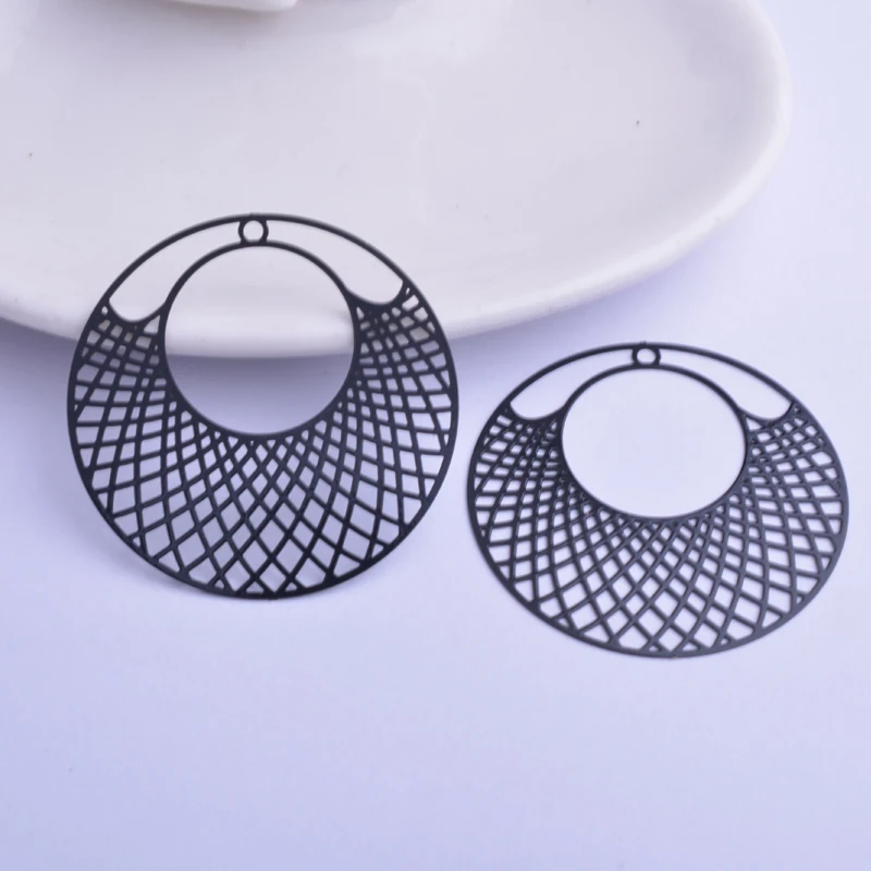 30 Stück AB2897 41mm Filigrane Große Runde Anhänger Kreisförmige Anhänger für DIY Schmuck- und Ohrringherstellung – Detail 5