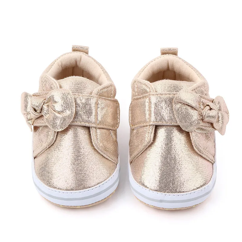 New Baby Shoes Lovely Bowknot Infant PU First Walkers Soft Sole Casual Shoes Boys Girls Comfortable Sport Shoes