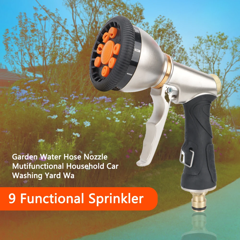 Rotary Water Spray Gun Garden Watering Sprinkle Irrigation Tool Car Washer Adjustable High-Pressure Variable Flow Control