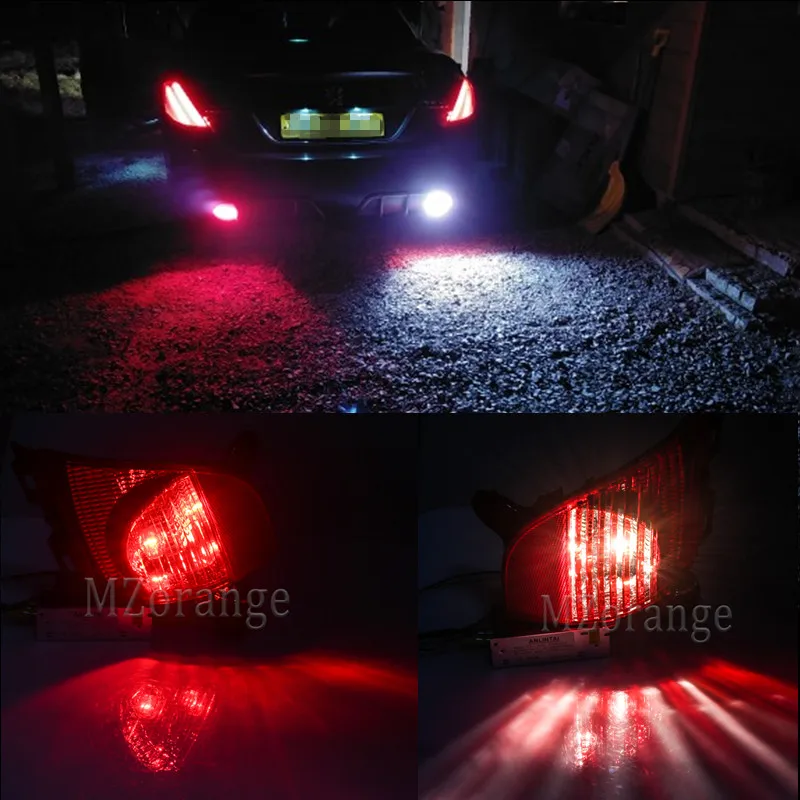 RHD Tail Light For Peugeot 2008 2009-2014 308CC For Citroen C3XR Rear Bumper Stop Reflector Brake Fog Lamp Warning Car Accessory