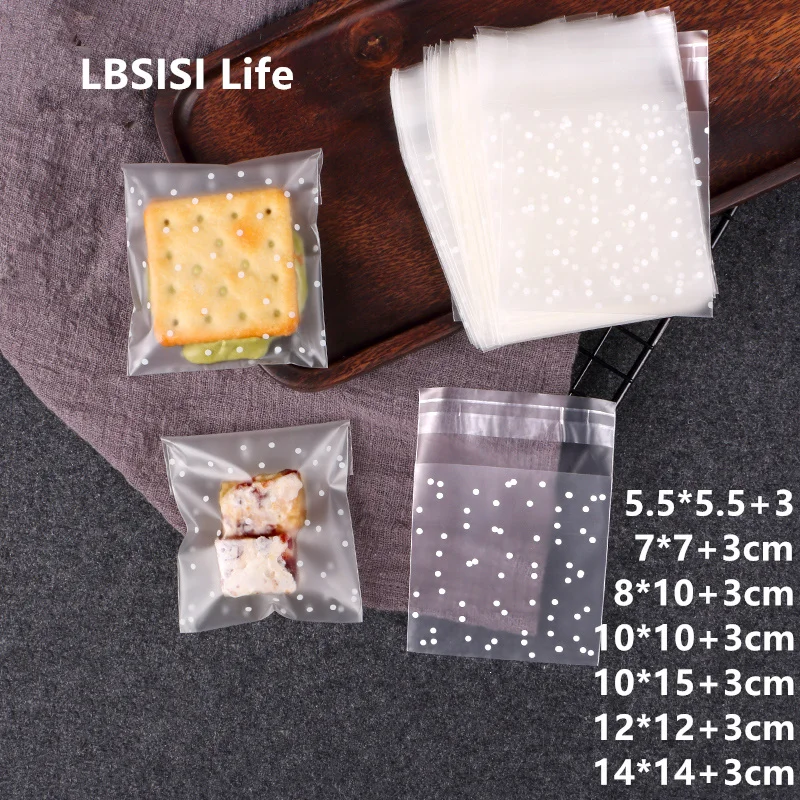 LBSISI Life Frosted Dot Candy Cookie Chocolate Bag Christmas Wedding Gift Bags Plastic Packaging Bags Self Adhesive Sample Soap