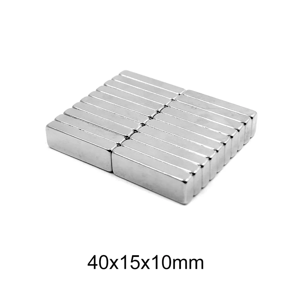 1/2/5/10PCS 40x15x10 Strong Neodymium Magnet sheet 40mm x 15mm Block Permanent Magnet 40x15x10mm magnetizing Magnet 40*15*10 mm