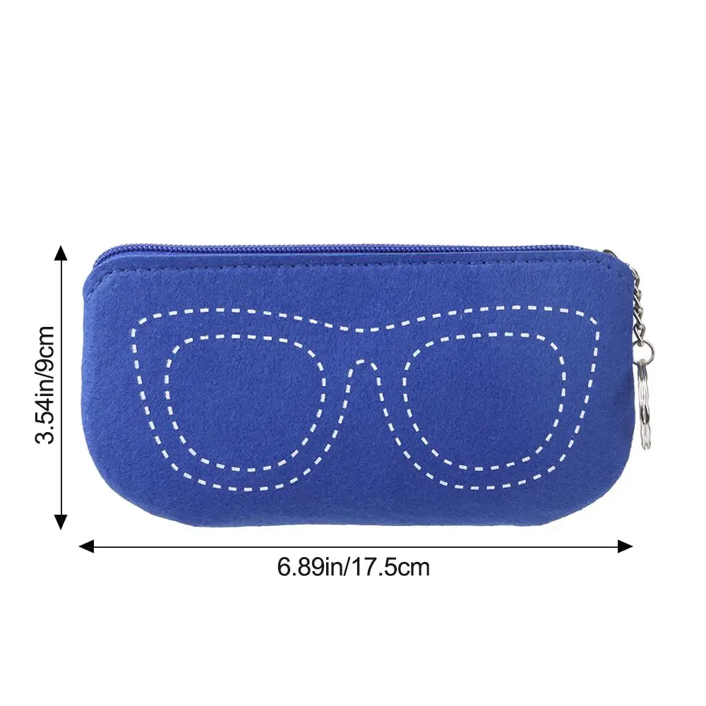 Funda de fieltro suave para gafas de lectura, estuche portátil con cremallera, caja para gafas de sol