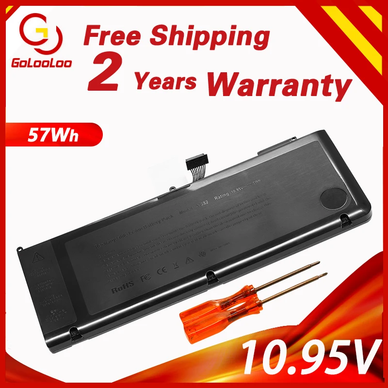 

Golooloo 10.95V 57Wh A1382 A1286 Laptop Battery For Apple Macbook Pro 15" Early 2011 Late 2011 Mid 2012 020-7134-01 661-5844