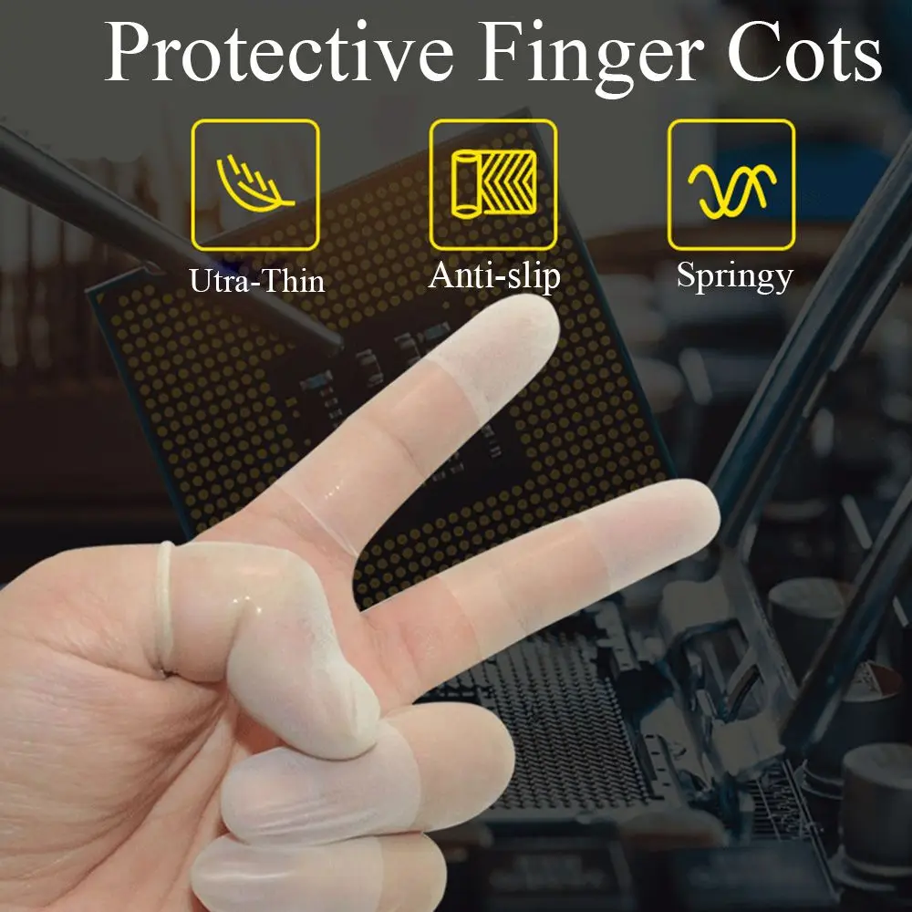 Electronics Antistatic Latex Work Finger Cots Disposable Fingertip Protection Protective Finger Cots