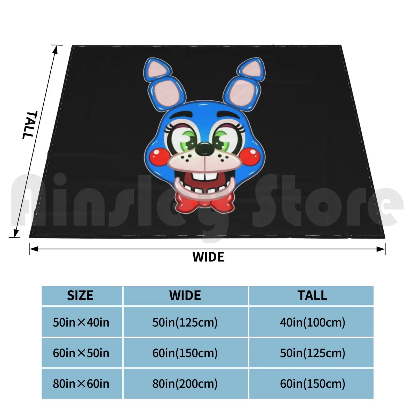 Fnaf Toy Bonnie Blanket For Sofa Bed Travel Fnaf Five Nights At Toy Bonnie Bonnie