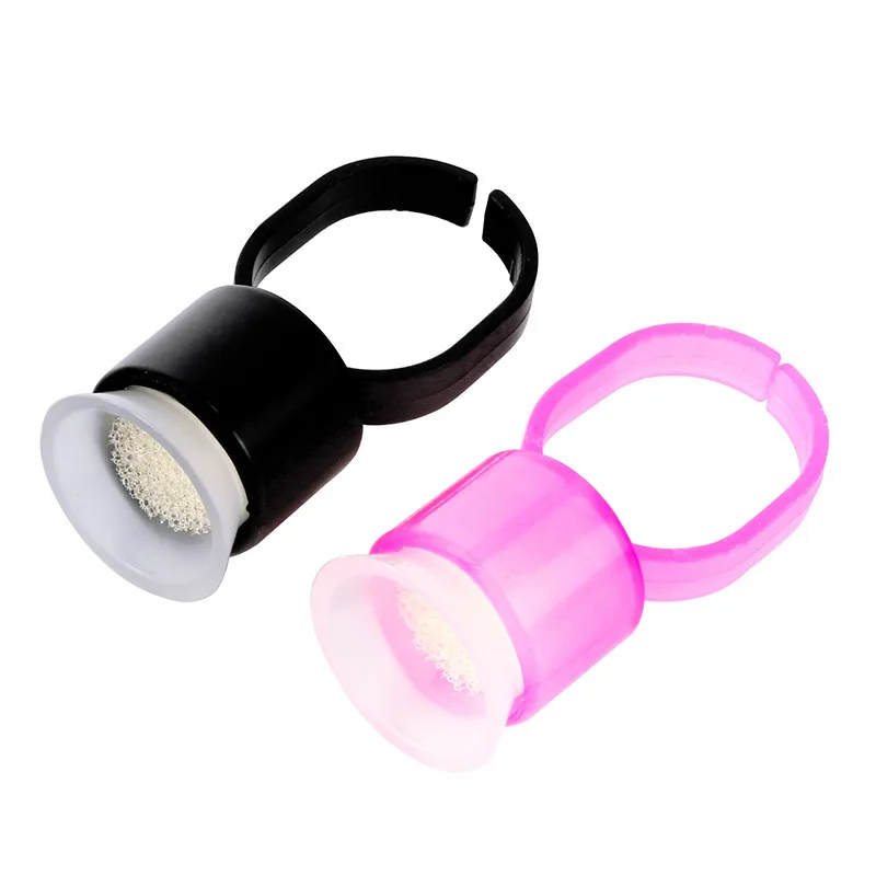 

High quality 100pcs Plastic Disposable Tattoo ring Ink cup Holder Cups Pigment Supplies Permanent Makeup with spong