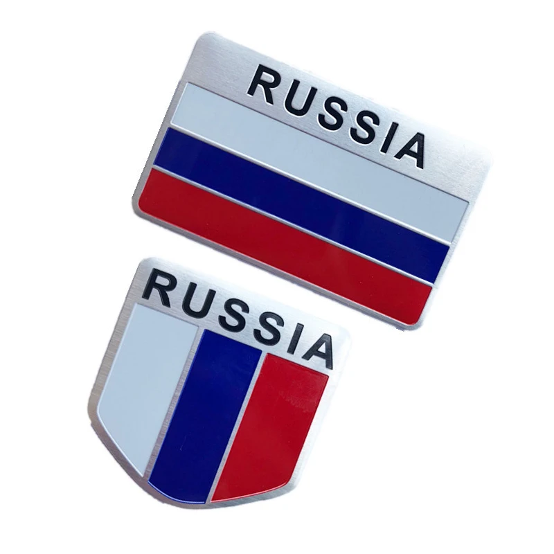 Russia Flag Car Sticker Decal Emblem 3D Aluminum Alloy Stickers Car-Styling Auto Accessories