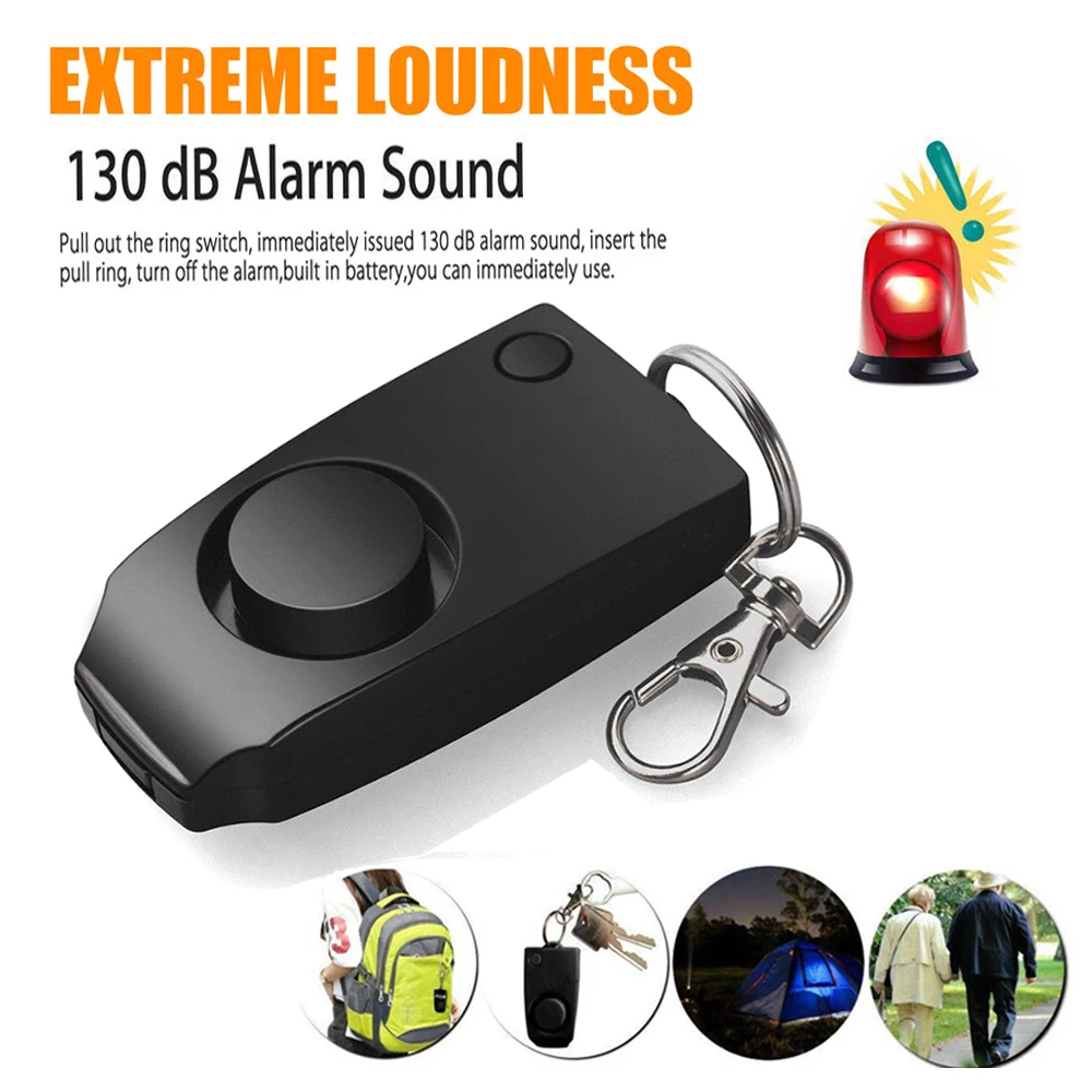 Llavero fuerte de emergencia para mujer, alarma de autodefensa, 130dB, alerta de protección de seguridad, Lobo, grito de seguridad Personal,