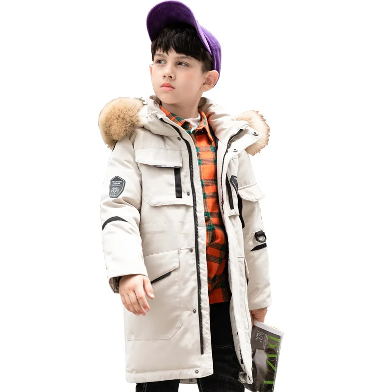 2022 New Children\'s Winter Down Jacket for boys clothing waterproof Coat Thicken snowsuit Kids clothes parka nature Fur 7-14Yrs