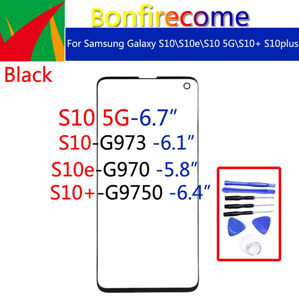 For Samsung Galaxy S10 G973 S10E G970 S10 5G S105G LCD Touch Screen Front Outer Glass Lens For S10+ G9750 G975 S10 plus