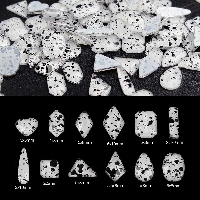 Новый цвет Текстура яичной скорлупы смешанные формы дизайн ногтей Стразы с плоской задней поверхностью стеклянные камни для DIY 3D украшения для ногтей аксессуары