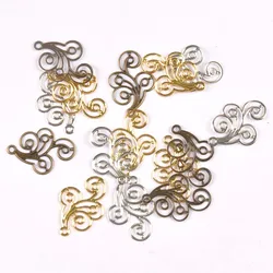 30Pcs Mixed Metal Crafts Connectors Flower Filigree Wraps For DIY Scrapbook Home Decor Embellishments Handicraft 31x21mm yk0773