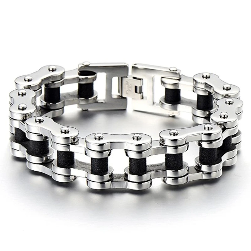 Cadena clásica de acero inoxidable para motociclista, pulsera de alta calidad para hombre, joyería