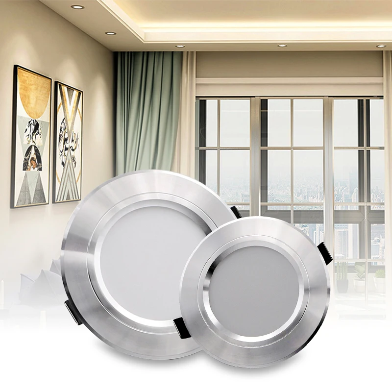 KARWEN LED Downlight gümüş gövde AC 220V 230V 240V tavan işık 5W 9W 12W 15W 18W Led spot oturma odası için