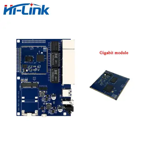 HiLink Original MT7621A Openwrt GbE Gigabit Router Module Kit/Development Board HLK-7621 with USB3.0/2.0 PCIe for Smart Robot