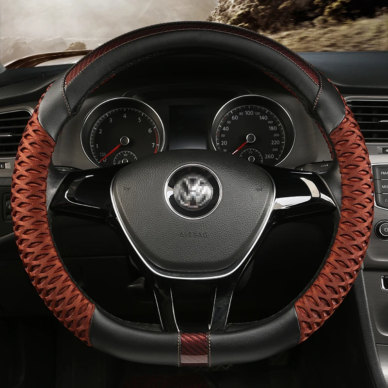 Car Steering Wheel Cover D Shape For VW GOLF 7 2015 POLO JATTA Passat Tiguan For Nissan Qashqai J11 X-trail T32 2015- 2017 2018