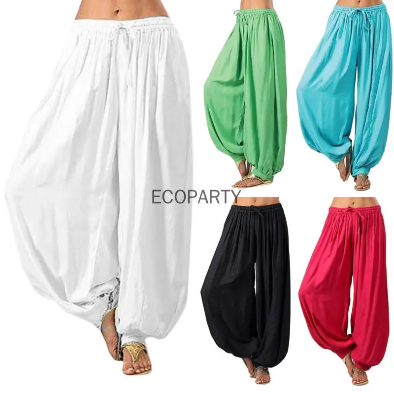 Hot Casual kobiety Harem spodnie sportowe Baggy Hippie Workout luźne spodnie dresowe stałe sportowe luźne spodnie taniec s-3xl miękkie