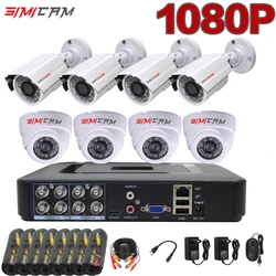 Sistema de Câmera de Segurança intempéries, Gravador DVR, Vigilância Interior e Exterior, 1080p, AHD 1080p, 8 canais, 4 canais, 2 pcs, 4 pcs, 6 pcs, 8pcs, 2MP