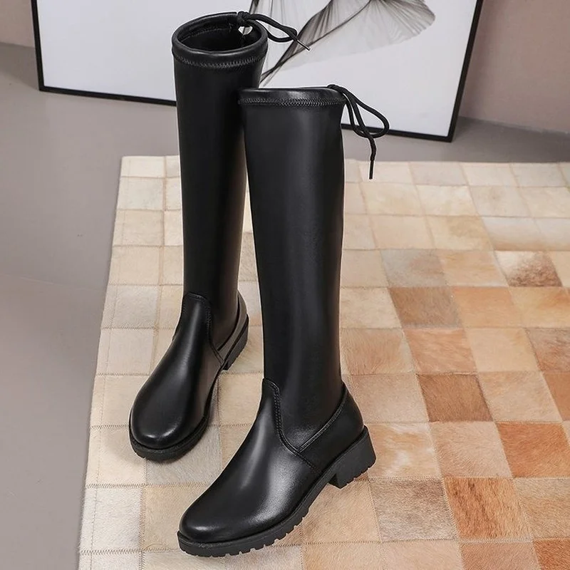 Luxury Fashion Women Long Boots Over The Knee Boots Ladies Autumn Winter Shoes Platform Fashion Woman Boots Slip On Boot