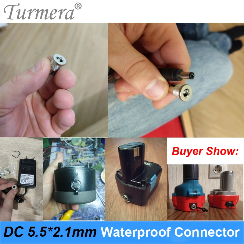 Turmera złącze baterii DC 5.5mm x 2.1mm DC Power gniazdo typu Jack złącze żeńskie DC 5.5*2.1 wodoodporna na śrubokręt baterii