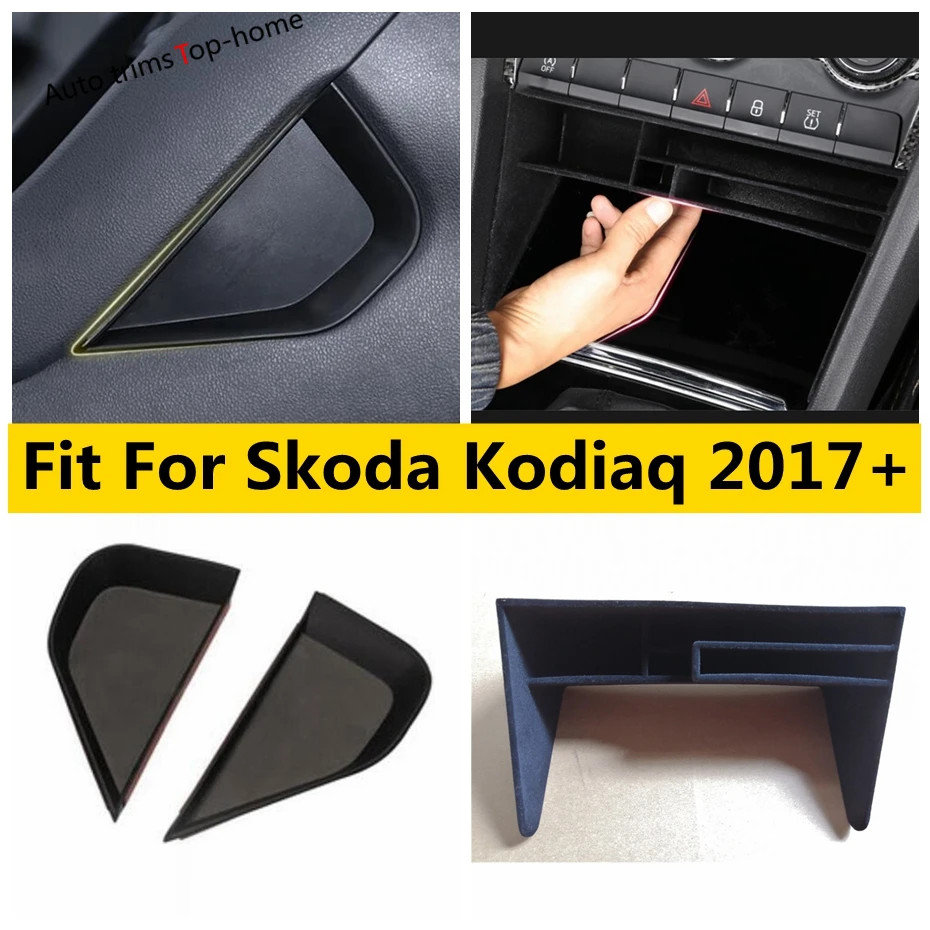 

Plastic Center Control Storage Box Organizer Gap Plate Decoration Frame Cover Trim For Skoda Kodiaq 2017 - 2023 Car Accessories