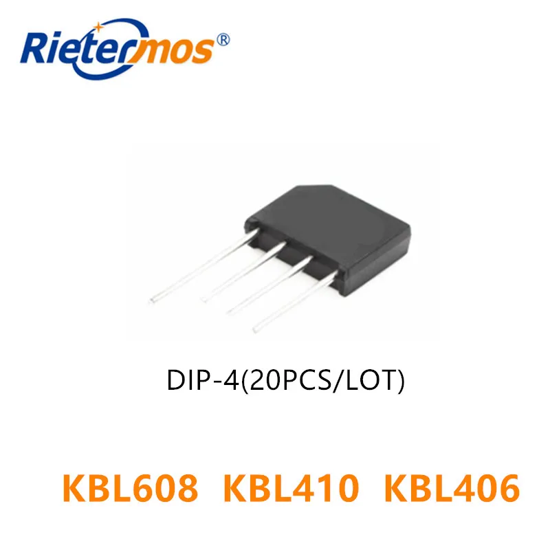 20PCS KBL608 6A 800V KBL410 4A 1000V KBL406 4A 600V DIP-4 HIGH QUALITY