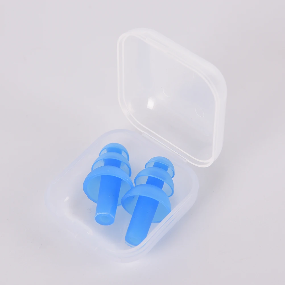 부드러운 실리콘 수영 귀마개, 소음 감소 귀마개, 수영 수면 코골이 소매 상자 포함, 1 쌍