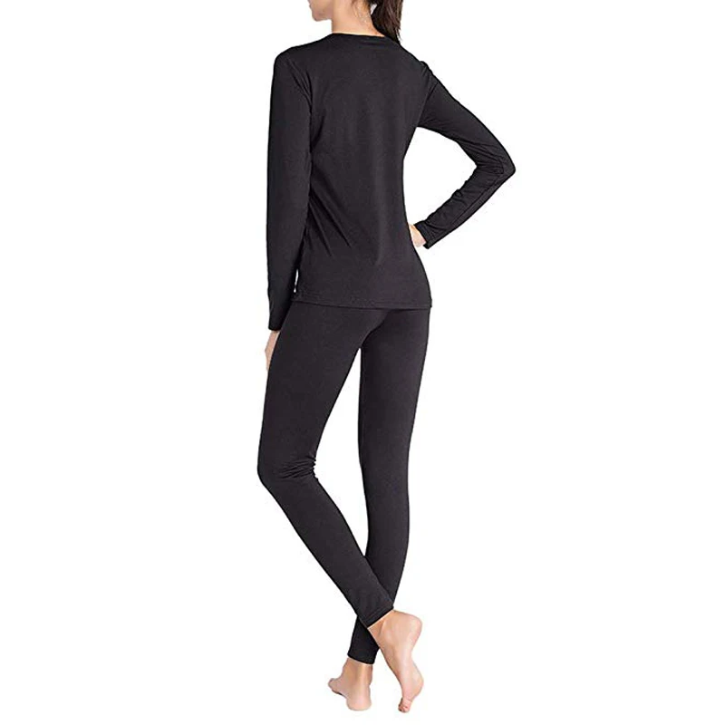 Ropa interior térmica para mujer, conjunto de Tops pantalones largos y cálidos, ropa de dormir forrada de felpa ultrasuave, Otoño e Invierno