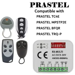 PRASTEL TC4E garage door 433mhz remote control rolling code PRASTEL MPSTP2E handheld transmitter command door opener receiver