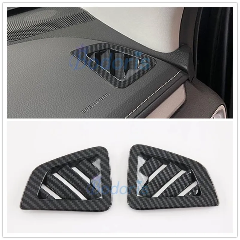 Carbon Fiber color Interior Dashboard Side Air Vent Cover  AC Outlet Trims Car Styling For ISUZU DMAX D-MAX D MAX 2021 2022