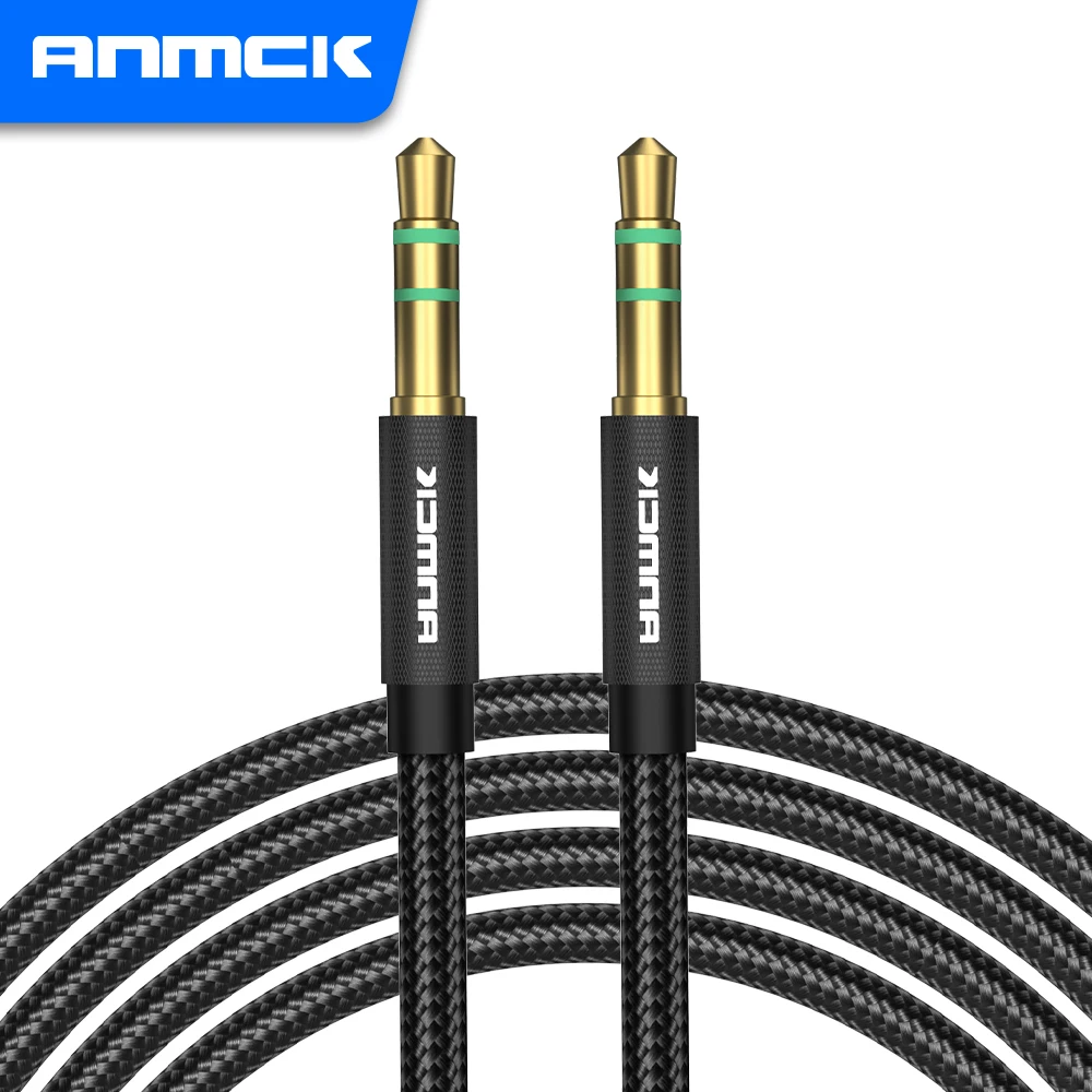 

Anmck Stereo Aux Cable Jack 3.5mm Audio Extension Wire Male to Male For Car Headphone Adaptor Speaker Extender Cord