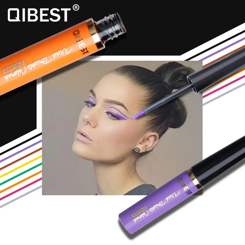 QIBEST matowy kolor płynny Eyeliner szybkoschnący konturówka wodoodporna długotrwały perłowy cień do powiek w płynie oczy ołówek kosmetyczny