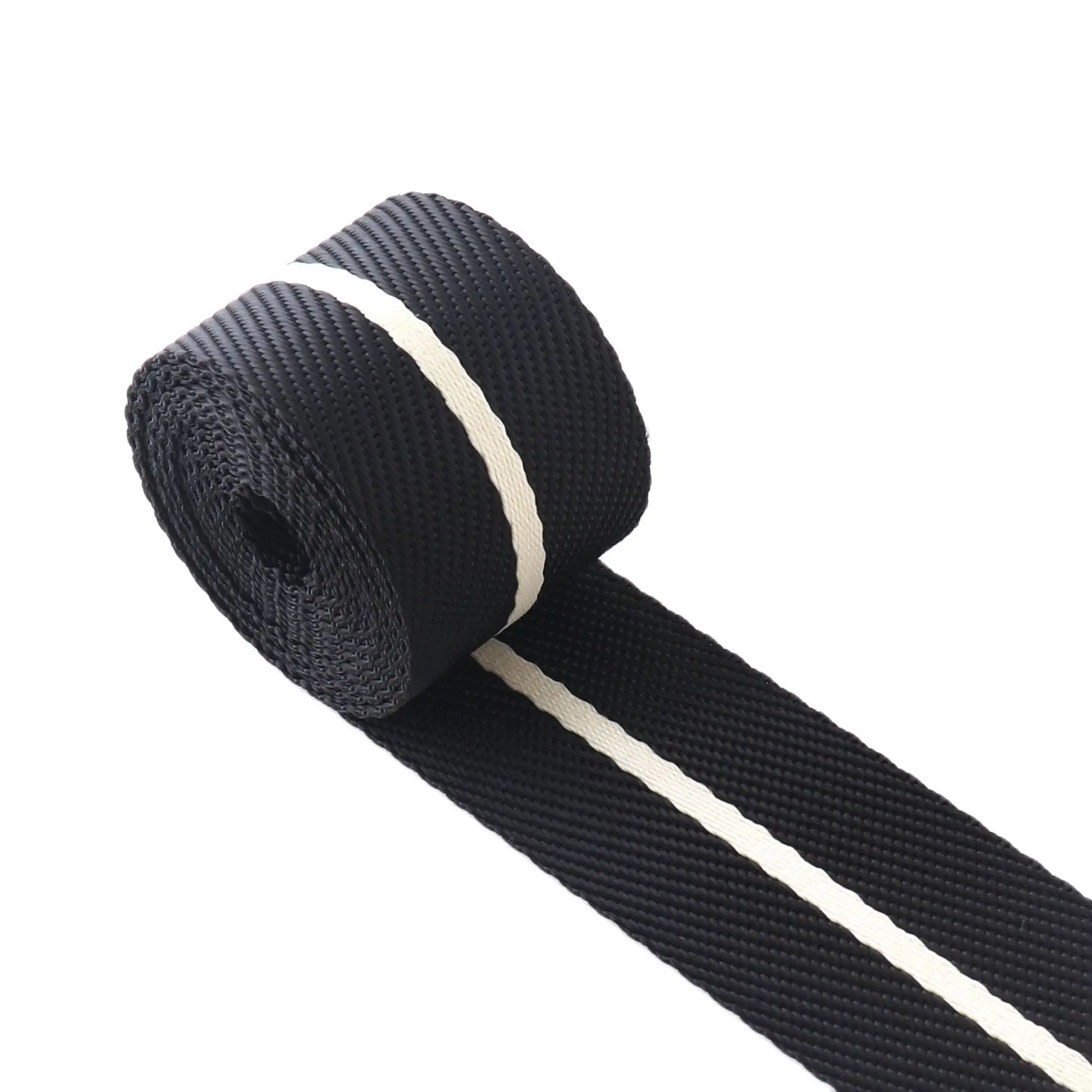 32mm Nylon webbing Pet collar webbing black/brown stripe nylon webbing bag strapping for bag making,dog collar, belts webbing