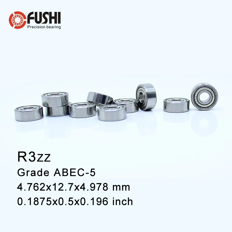 

R3ZZ Bearing ABEC-5 10PCS 3/16"x1/2"x0.196" inch Miniature R3 ZZ Ball Bearings R3Z For RC Models