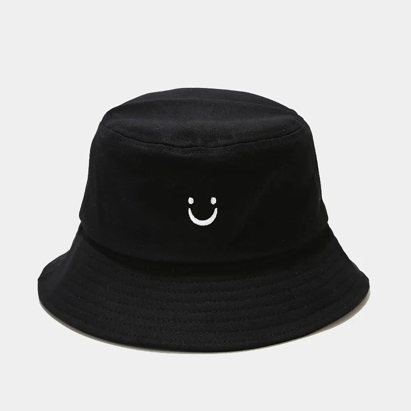 2024 Primavera Estate Sorriso Viso Ricamo Cappello Della Benna Bob Uomini Donne Protezione Solare Cappello Da Bacino Moda Carino Cappello Da Pescatore Selvaggio Panama