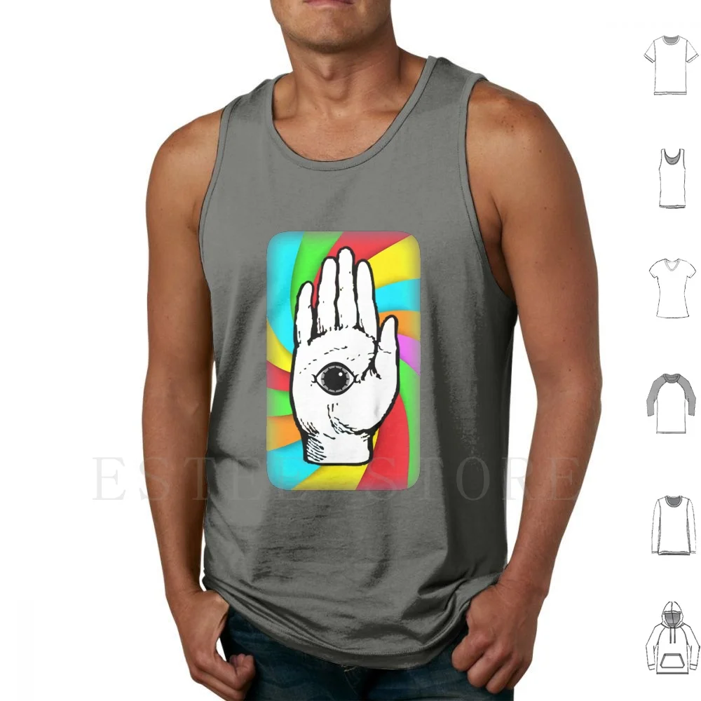 Mains hypnotiques débardeurs gilet hipnotique main oeil tout voir oeil hipnotique oeil hypnotique affascinant oeil Trippy Trippy