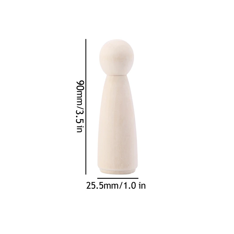 Wooden Peg Dolls Set, 5PCS for DIY Decoration
