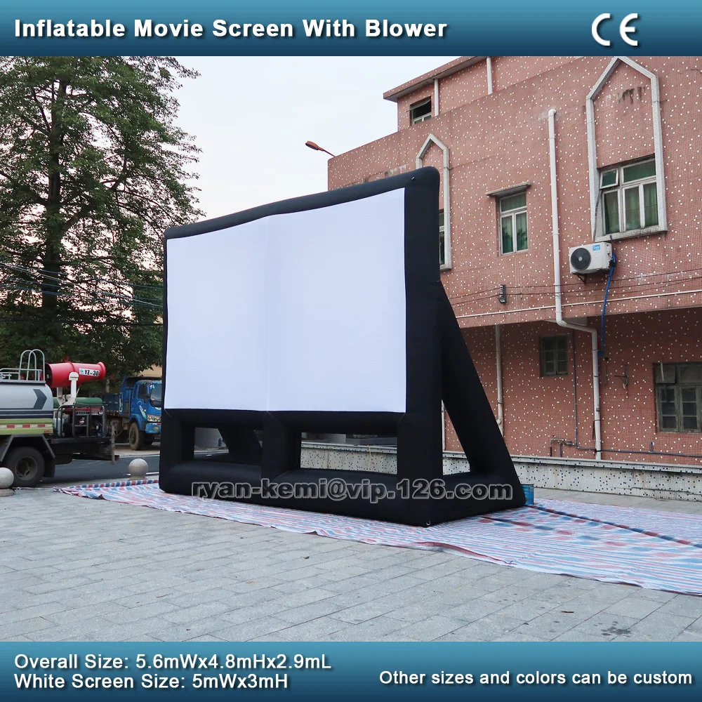 

Free To Door Shipping 5.6mWx4.8mH Inflatable Movie Screen Front Projection Outdoor Party Event Play Film Cinema Professional