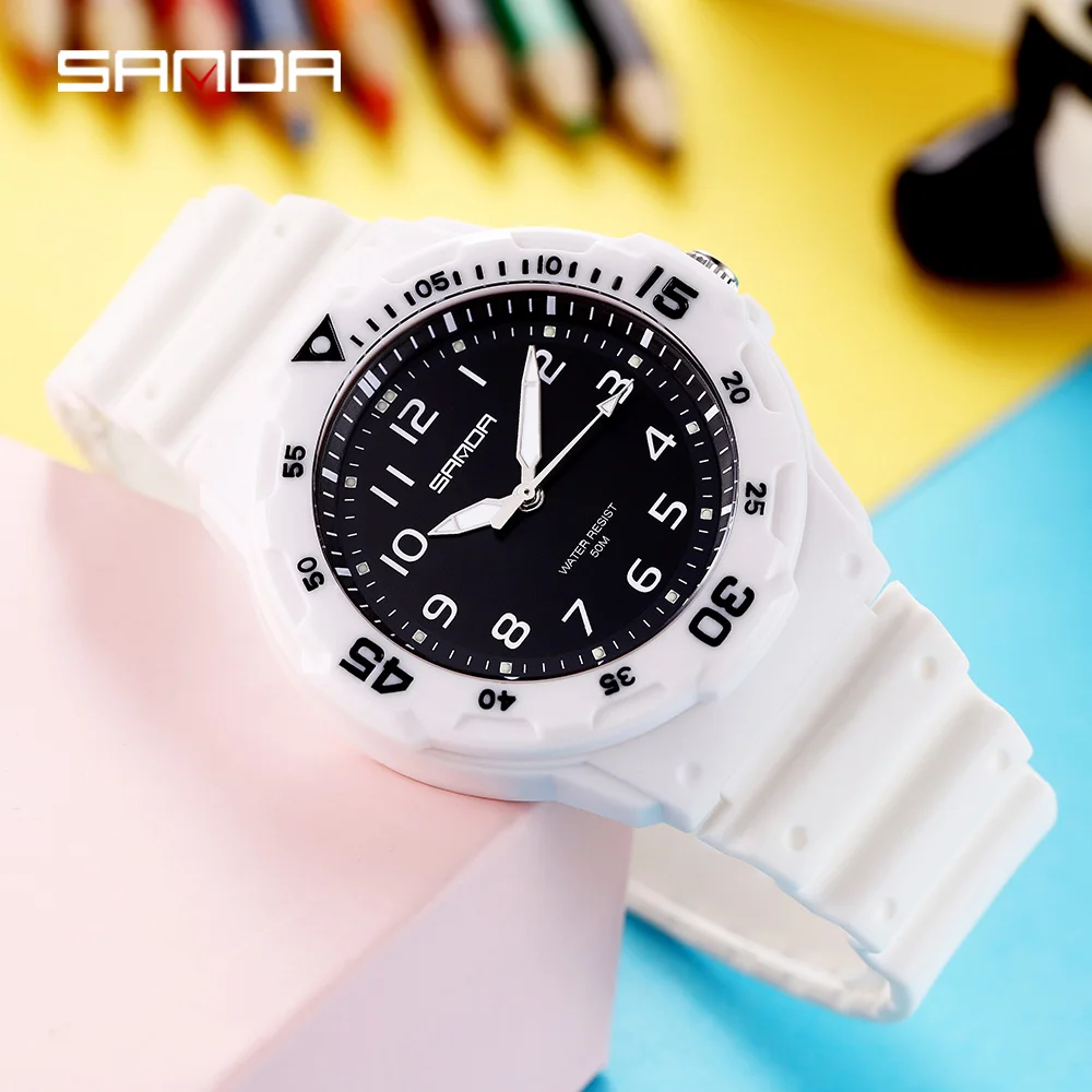 2021 Fashion SANDA Top Brand Watch men Casual Silicone Waterproof Quartz Watches Luxury watches For Clock Relogio Feminino 6019