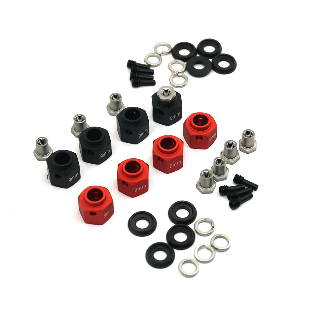 AXSPEED-adaptador hexagonal de rueda de 4 piezas, 6/8/9/10/11/12mm de espesor, con para TRX-4 TRX4 1/10 RC Crawler Car, piezas de actualización