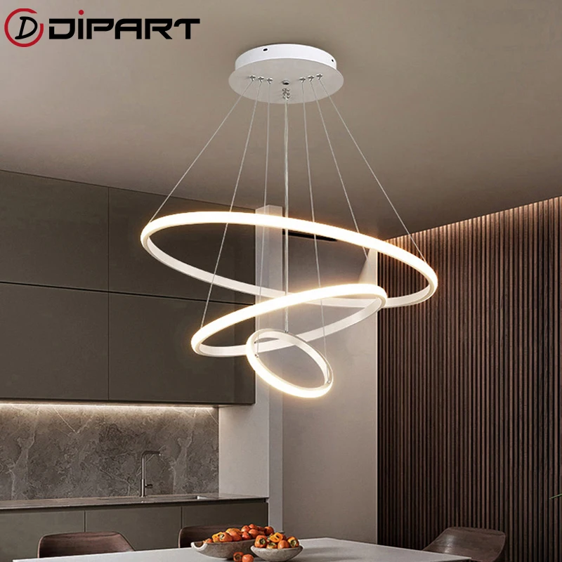 Nordic Led Pendant Lights Bar Dining room Lamp Fixtures Modern LED Light 3 Ring hanglamp For Living room Bedroom lustre pendente