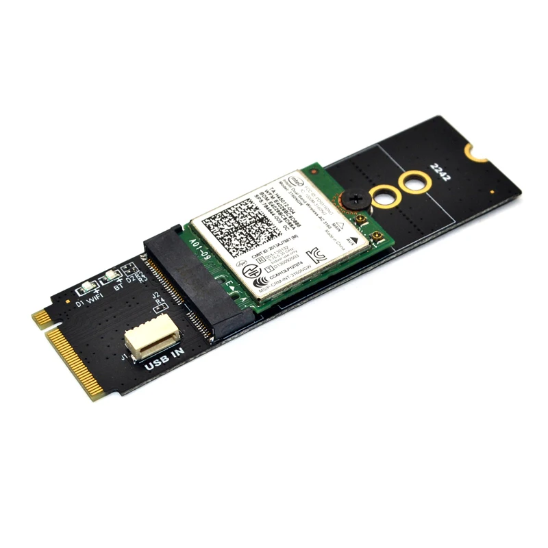 M.2 Wifi Adapter M.2 M Key to A+E Key Slot Wifi Bluetooth Network Card NGFF NVMe PCI express SSD Port to E key Slot Wifi Adapter