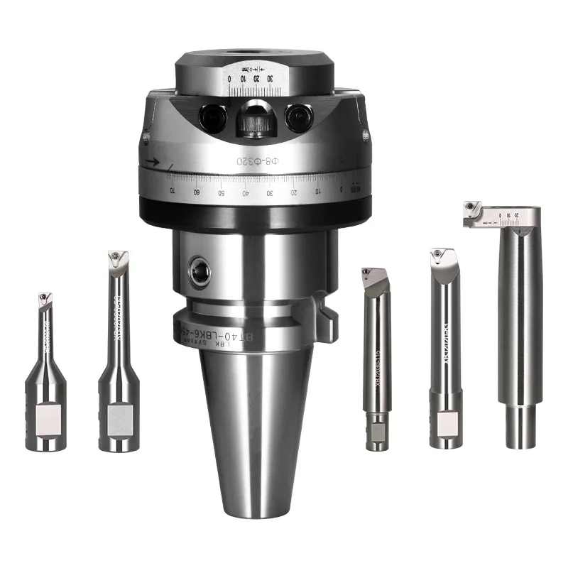 CNC Lathe Boring Tool Set 8-320mm Precision Boring Head BT40 Milling Machine Drill Chuck Boring Bar Tool Kit BT40-NBH2084X