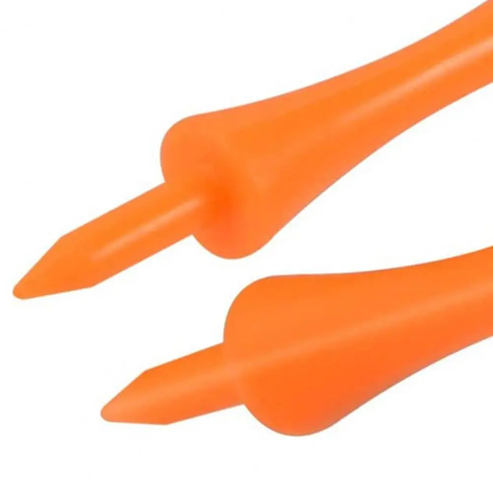 100Pcs/Set Effective Plastic Golf Tees Wear-resisting Stable Creative 70mm Orange Plastic Golf Tees Sporting Devices for Home