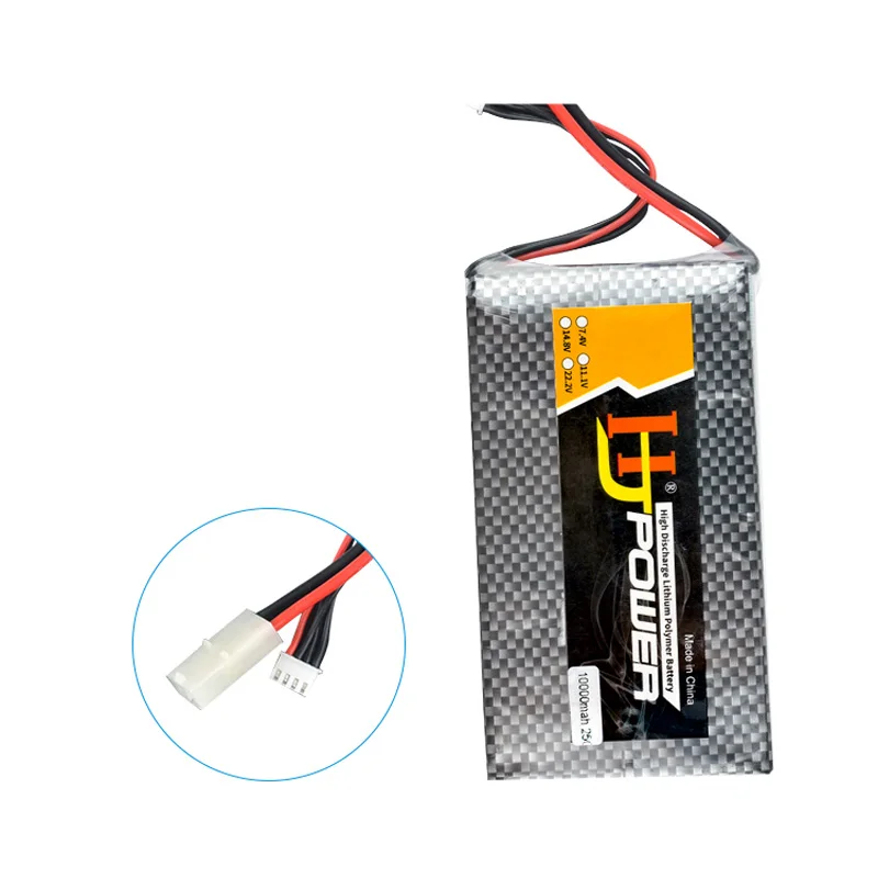 HJ Power 11.1V 10000mAh 25C Lipo battery 3S For 1/16 2A6 Tank RC Drone Airplane Car Tank Helicopter Toys Models Li-ion Batteria