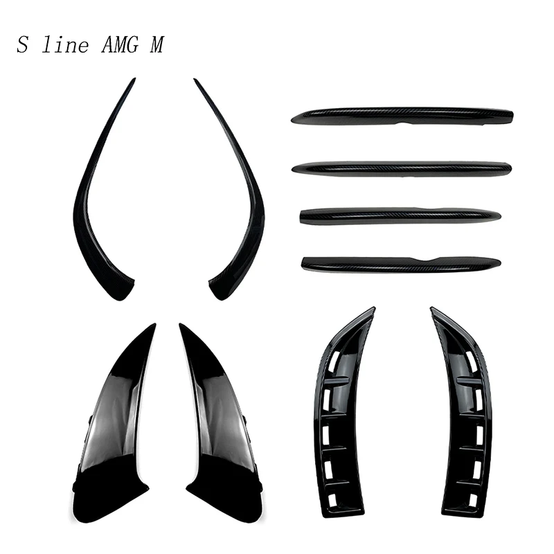Car Styling Carbon fiber For Mercedes Benz CLA Class C118 W118 Auto Accessories Body Front Bumper Fender Lip Cover Stickers Trim