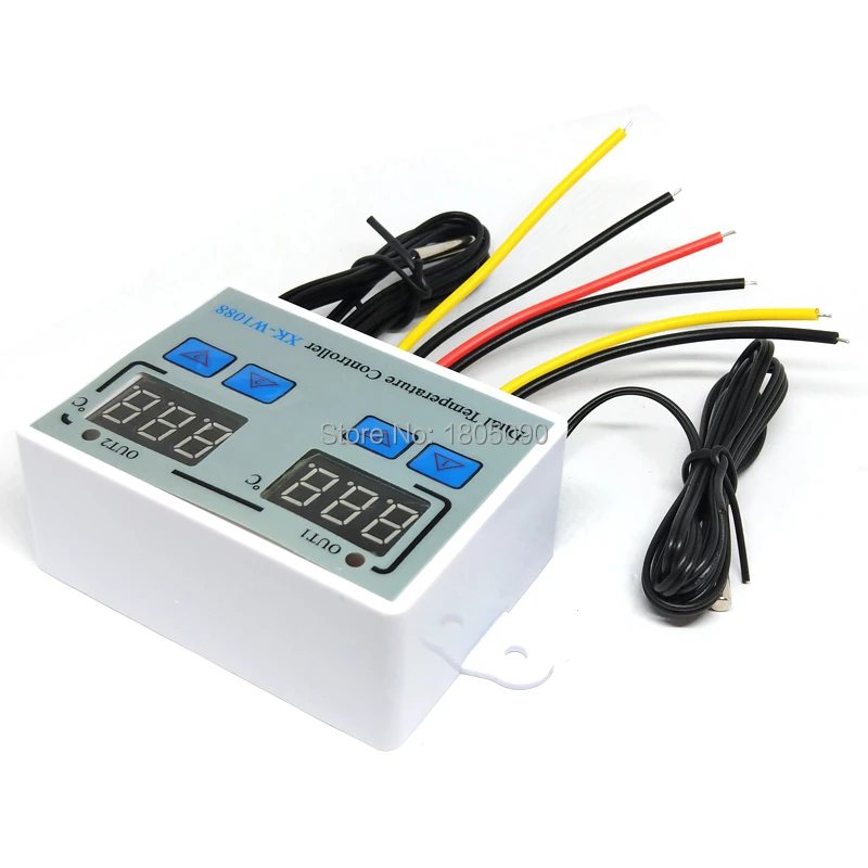 Imagem -04 - Termostato Digital Duplo com Controle de Temperatura Termorregulador com Relés de Saída para Aquecimento e Resfriamento em Incubadoras 12v 24v e 220v